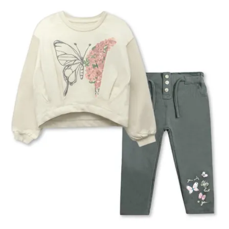 Set 2 Piezas Conjunto Buzo Poleron Niña D Algodón 2 A 5 Años