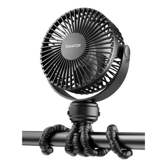 Mini Ventilador Portátil Batería 3 Velocidades Trípode Negro