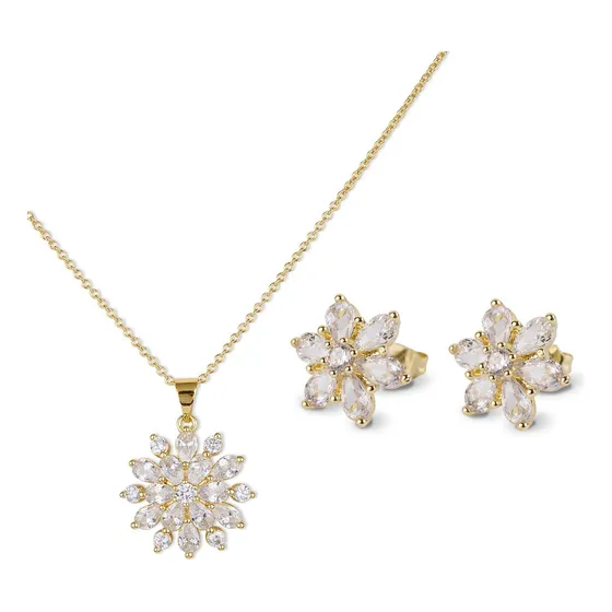 Joyería Mujer, Collar Y Aretes Oro 14k, Mamá Luckyly