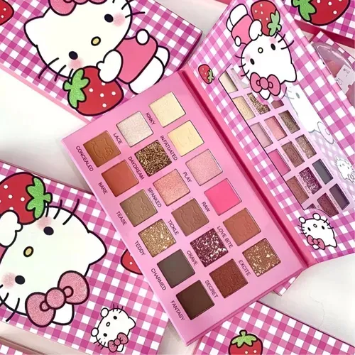 Maquiagem Infantil Paleta De Sombras Hello Kitty 18 Cores