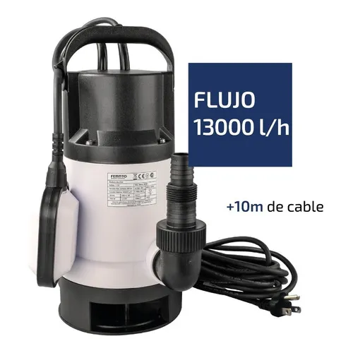 Bomba Sumergible Desagote Agua Sucia 1 Hp 13000 L/h 110v