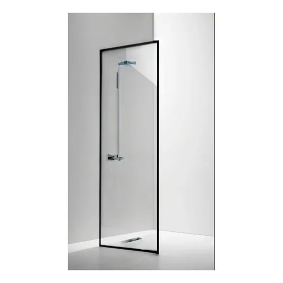 Mampara Fija 180x80 Marco Completo 6mm Blindex Laminado(3+3) Transparente Negro