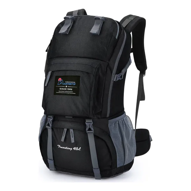Mochila Mountaintop Para Senderismo, 40 L, Color Negro