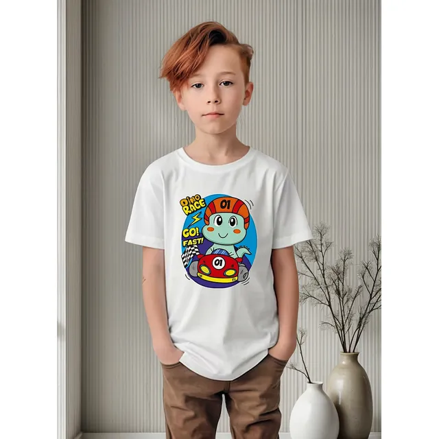 Remera Nene Niño Dinosaurio Rock Auto Carrera Infantil #07