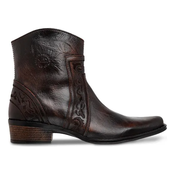 Botin Urban Cowboy Tacon Bajo Comodo Piel