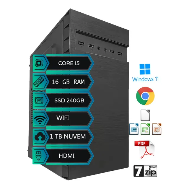 Computador Windows 11 Cpu Intel I5, Ssd 240gb, 16gb + Wifi