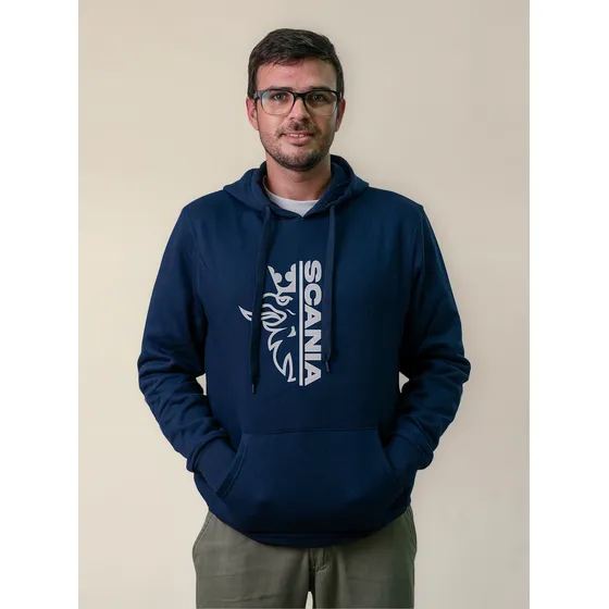 Buzo Canguro Capucha Hombre Bordado Diseño Scania Aguila