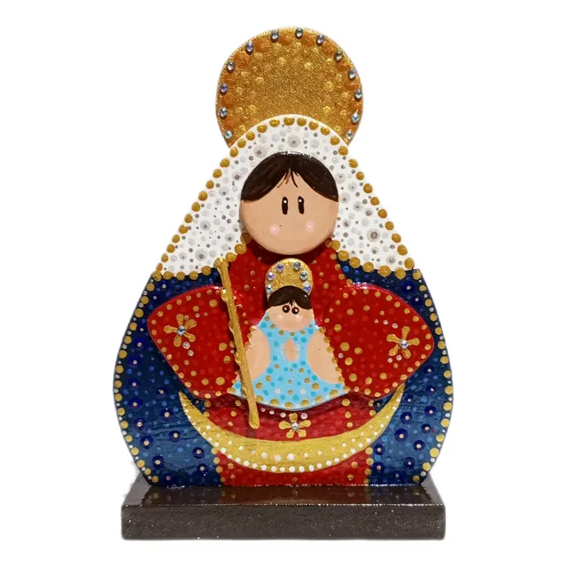 Virgen De Chiquinquirá Chinita Recuerdos Mdf Puntillismo