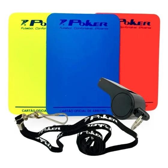 Cartão Para Juiz Arbitro Oficial Futsal +apito Profissional 