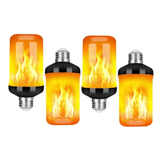 E26 Base 4 Modos Led Efecto Llama Bombilla De Luz De Fuego,