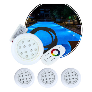 Kit 4 Luminaria De Piscina Led 12w Rgb + Modulo + Controle Kit 4 Luminaria De Piscina Led 12w Rgb + Modulo + Controle