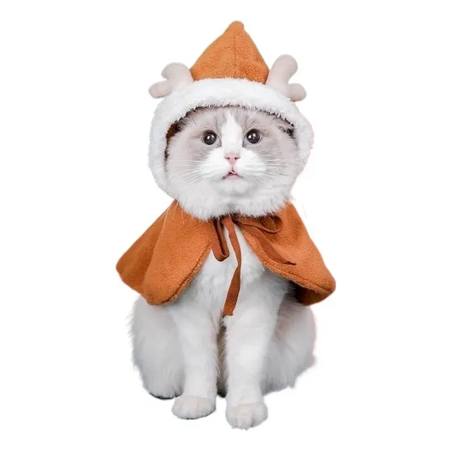 Disfraz Navidad Perro, Felpa Capa Navideño De Gato Gorros