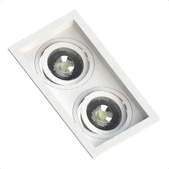 Kit 5 Spot Par20 Embutir Duplo Recuado + Lâmpadas Led 7w