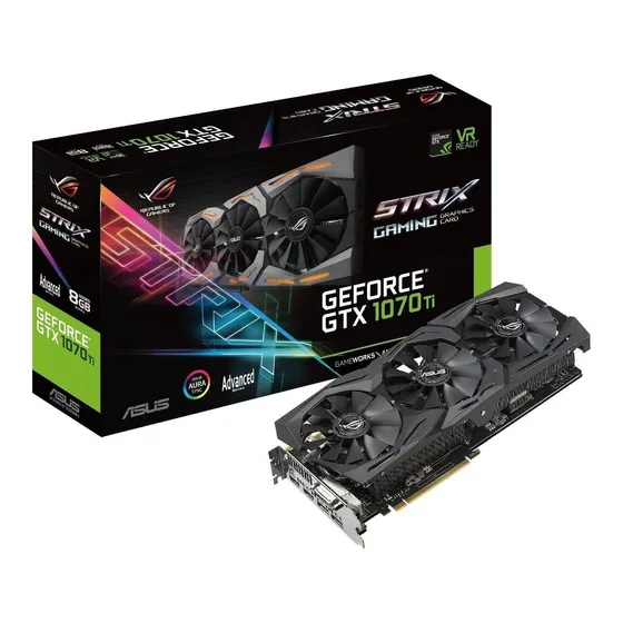 Placa De Video Nvidia Asus Rog Strix Geforce Gtx 1070 8gb