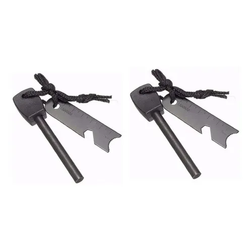 Mechero Solid Flint Fire para acampar, magnesio, color negro