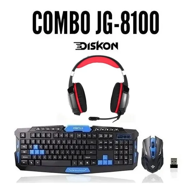 Combo Gamer Teclado Mouse Diadema Kotion Inalambrico Jg-8100