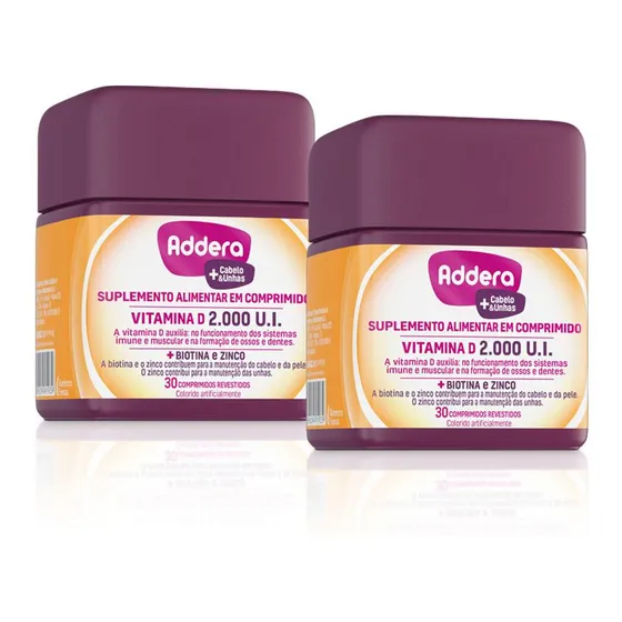 Kit Vitamina D Addera Cal 2.000ui Com 30 Comprimidos