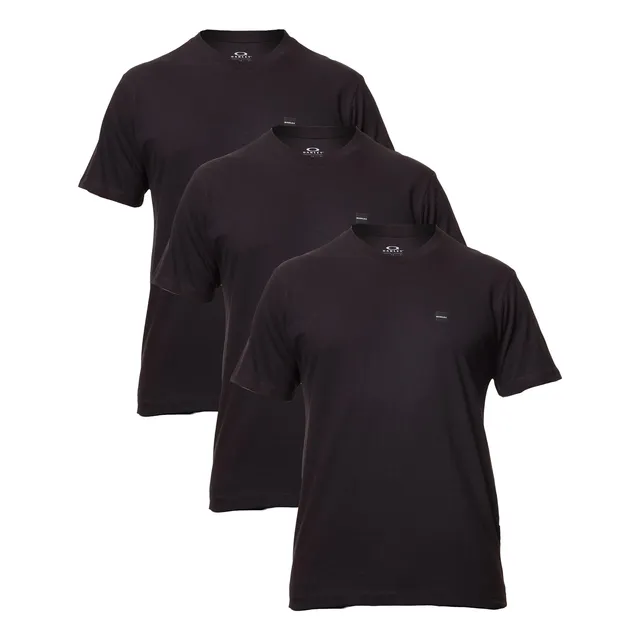 Kit 3 Camisetas Casual Masc Patch 2.0 Tee Em Algodão Oakley