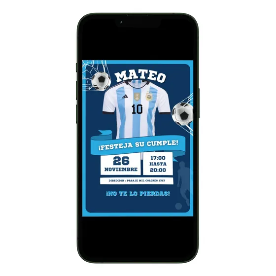  Tarjeta De Cumple Personalizada Futbol
