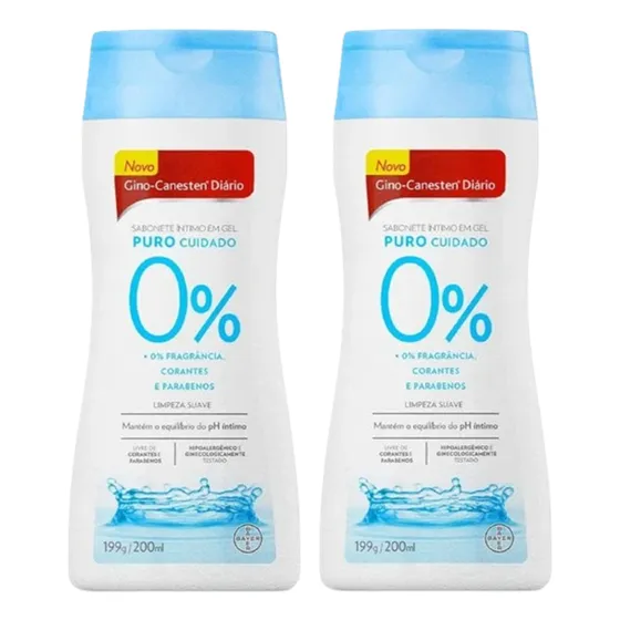 Kit 2 Sabonete Íntimo Gino Canesten Puro Cuidado - 200ml
