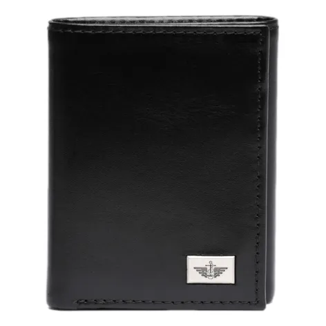 Billetera Trifold De Cuero Negro Dockers Negro