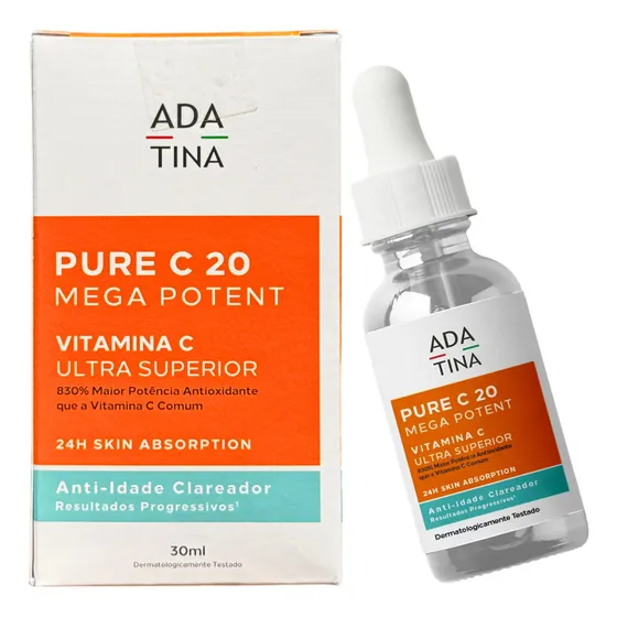 Pure C 20 Serum Clareador Mega Potente Anti-idade Super Concentrado com Vitamina C ultra Ácido Hialurônico - 30ml