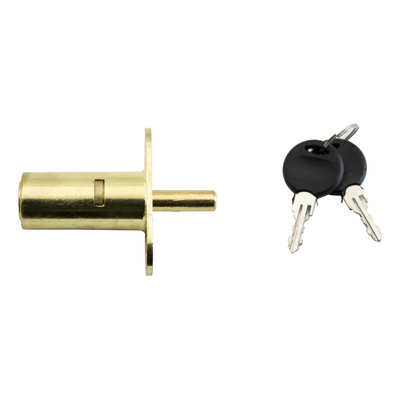 Cerradura Para Cajon De Boton Dorada 2 Llaves Alfaloc