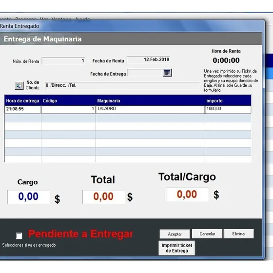 Software Para Renta De Maquinaria