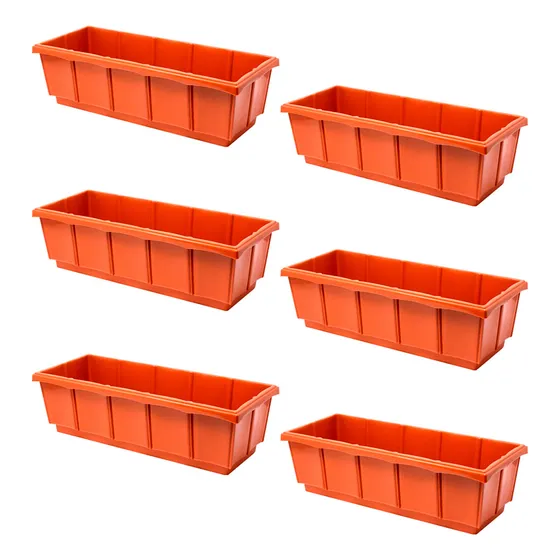Macetas Plasticas  Rectangular 18 Pulgadas Paquete De 6 Pz.