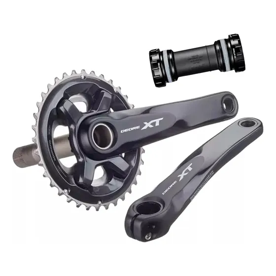 Plato Y Palancas Bicicleta Mtb Shimano Deore Xt Fc-m8000-2 Doble 38-28 Caja Pedalera Hollowtech Ii