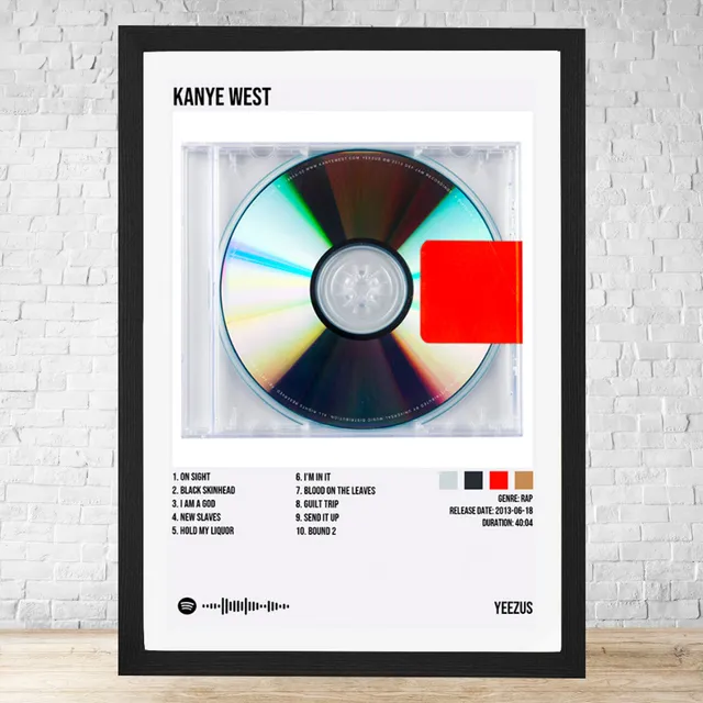Cuadro Kanye West Yeezus 30x40 C/vidrio Y Marco Madera C330