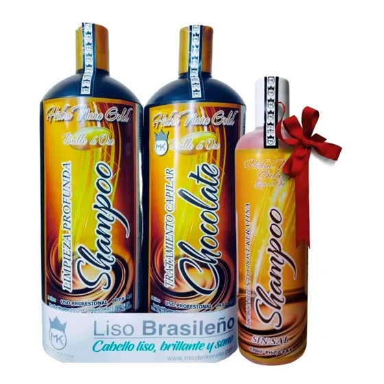 Keratina Chocolate Brillo De Oro Brasil Hidra Nano Gold 1 Lt