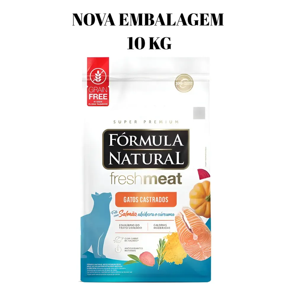Ração Seca Fórmula Natural Gatos Castrados Adultos Salmão 10 Kg