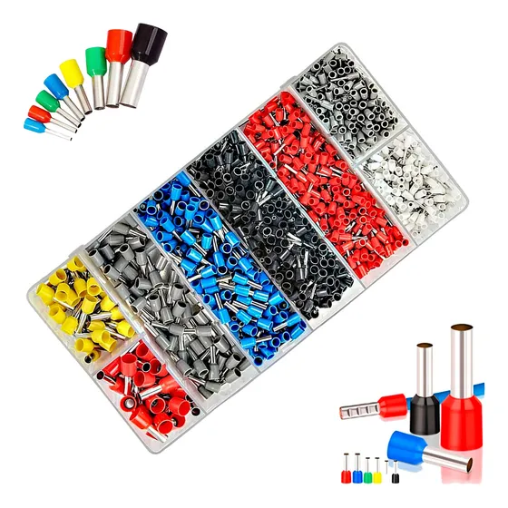 Kit 1200 Terminais Elétricos Cobre Ilhós Tubular 0,5 A 10mm