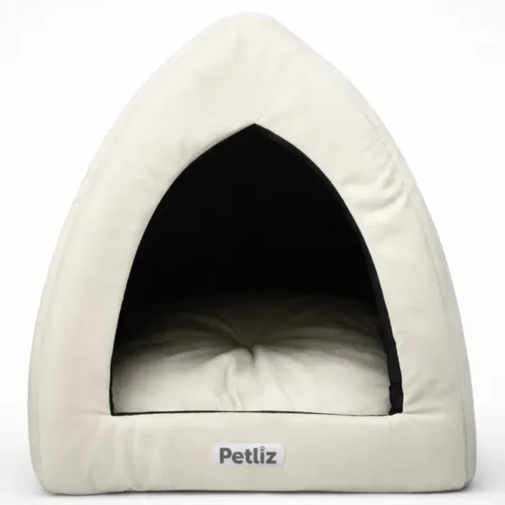 Casinha Toca 2 Em 1 Caminha Iglu Tenda Casa Cama Lavável Gato Cães Igluzinho Pet Bege Petliz