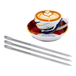 3 Piezas, Plumas Para Barista Para Arte Latte De Acero Inox 3 Piezas, Plumas Para Barista Para Arte Latte De Acero Inox