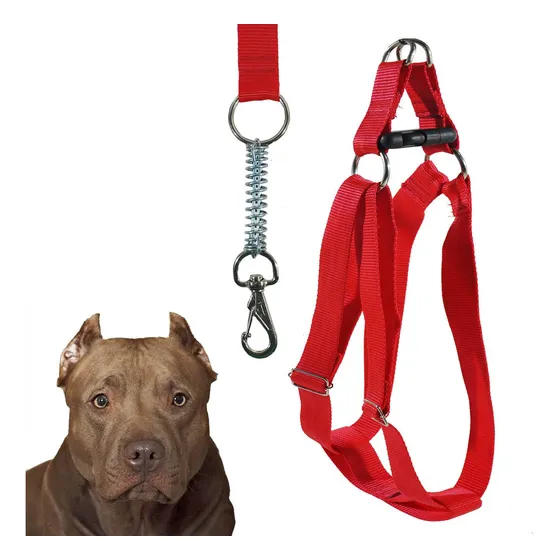 Peitoral Coleira Ajustável Com Guia Para Cães Porte Grande