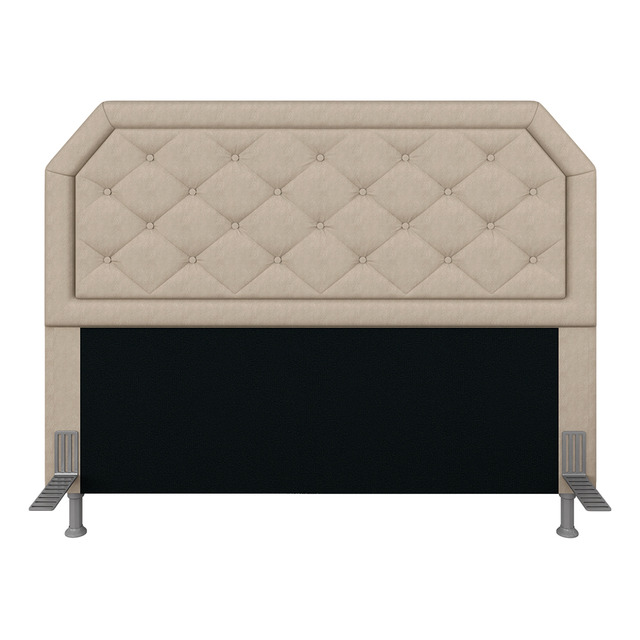 Cabeceira Estofada Cama Box Queen Florença Suede Bege - M.a Cor Bege 03 Cabeceira Estofada Cama Box Queen Florença Suede Bege - M.a Cor Bege 03