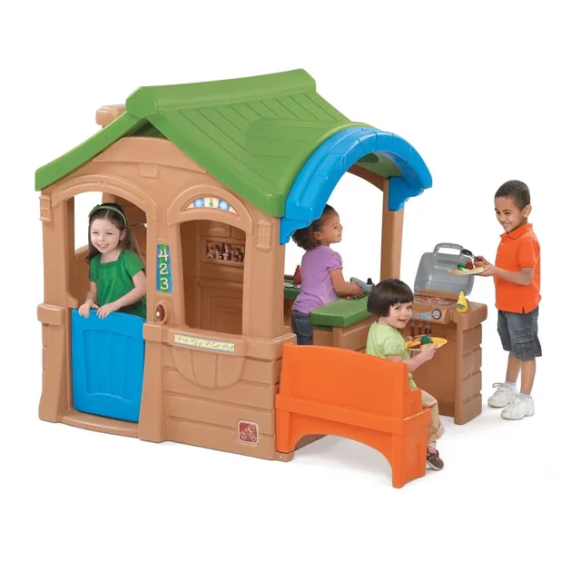 Casa Plastica Grande C Parrillera Step2 P/ Niños +2 Jardín 