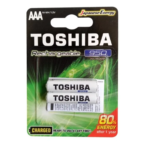Pila Bateria Recargable Aaa Toshiba 950 Mah Blister 2 Und