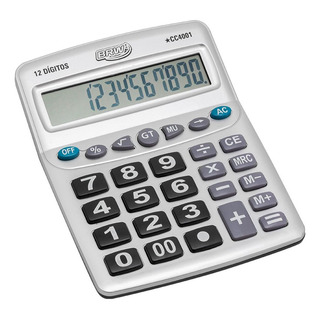 Calculadora De Mesa 12 Dig. 20,5x15,9x4,4cm Prata Calculadora De Mesa 12 Dig. 20,5x15,9x4,4cm Prata