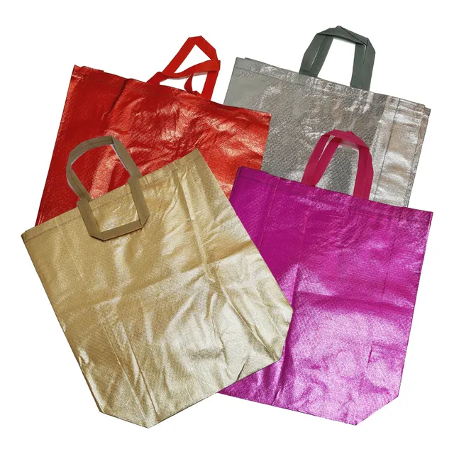 Bolsa Ecológica Metalizada Protege El Planeta 42*35cm Pack12
