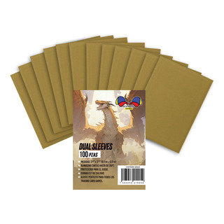Card Sleeves Dual Mica Funda Protector Cartas Dorado 100pz Card Sleeves Dual Mica Funda Protector Cartas Dorado 100pz