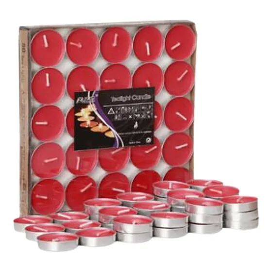 Kit 50 Velas Pequenas Decorativas Vermelha Redonda Rechaud