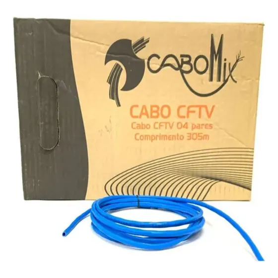 Cabo Cat5 305m Azul Cabomix P/ Cftv E Alarme