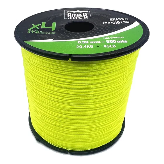 Bobina De Multifilamento Amberjack 4x 0.40 Mm Amarillo 500 Mts