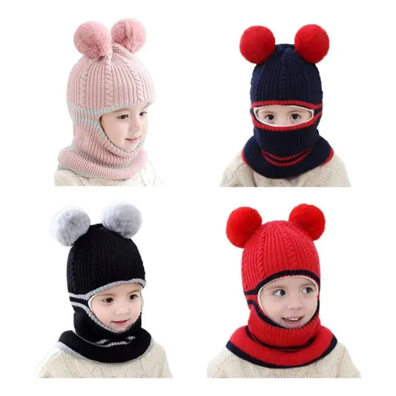 Gorro Niños Cálido Prueba Viento Proteccion Cuello Y Rostro