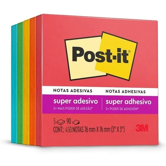 Post-it Diversao 76mm X 76mm 5 Blocos De 90 Folhas 3m