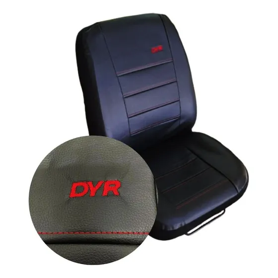 Fundas Cubre Asiento Virtus Cuero Negr/rojo Logo Dyr Premium