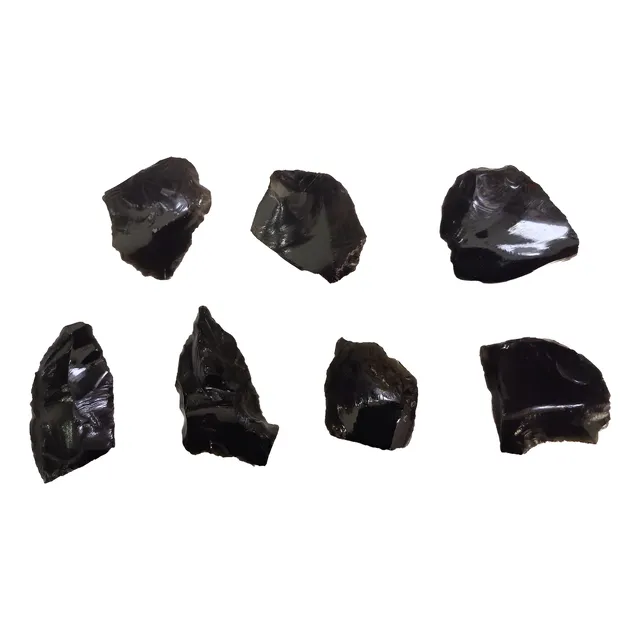 Set De 7 Piedras Obsidiana Legitima Natural